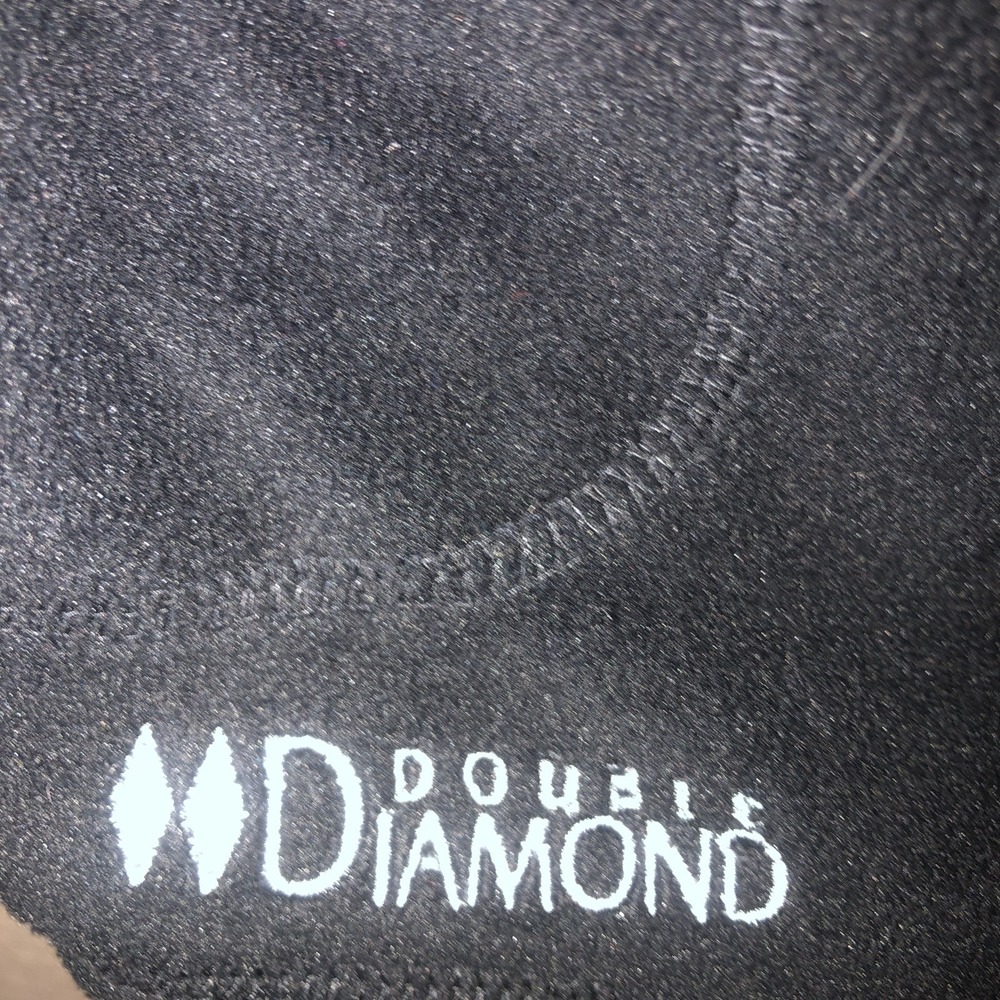NWT Women Small Double Diamond Thermal Fleece Zip Jacket Black Zip Pockets Logo - Picture 7 of 14